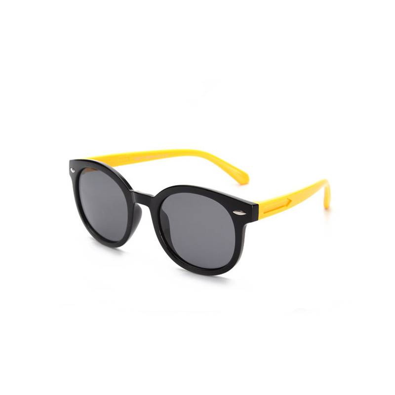 Kids Boys & Girls Tinted Glasses Silicone Sunglasses Yellow Frame