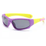 Kids Riding Sports Polarized Light Silicone Sunglasses Yellow Frame