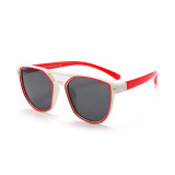 Kids Diamond Shape Silicone Sunglasses Red Frame