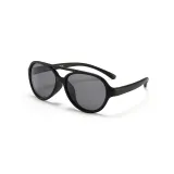 Kids Boys & Girls UV Protection TPEE Rubber Polarized Silicone Toad Sunglasses Black Frame
