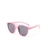 Kids Diamond Shape Silicone Sunglasses Pink Frame