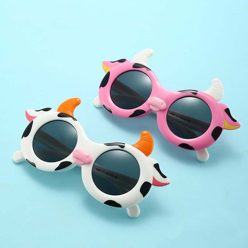 Kids 3D Cow UV Protection Polarized Silicone Sunglasses