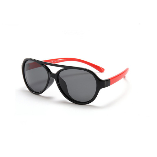 Kids Boys & Girls UV Protection TPEE Rubber Polarized Silicone Toad Sunglasses Red Frame