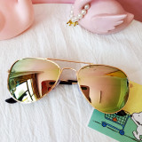 Kids Hipster Aviators Color Reflection Fashion Sunglasses