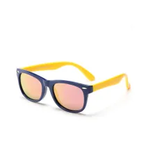 Kids UV Protection TPEE Rubber Polarized Light Tinted Silicone Sunglasses Pink