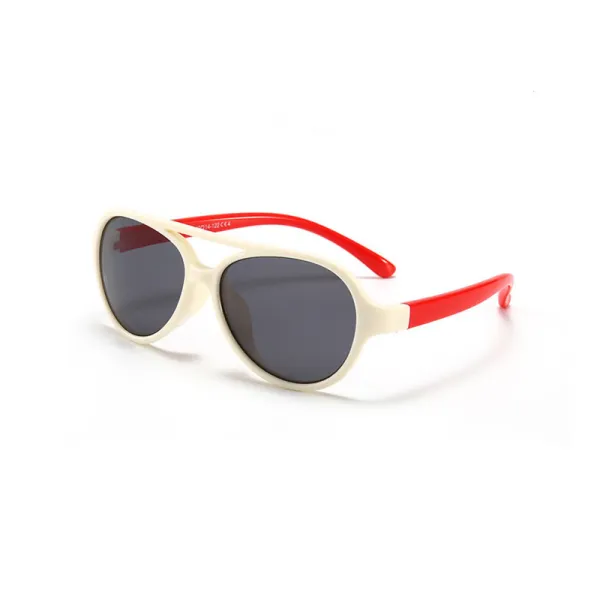 Kids Boys & Girls UV Protection TPEE Rubber Polarized Silicone Toad Sunglasses Red Frame
