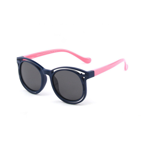 Kids Boys & Girls Anti-UV Protection Silicone Round Sunglasses Pink Frame