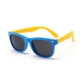 Kids UV Protection TPEE Rubber Polarized Sunglasses Yellow Frame