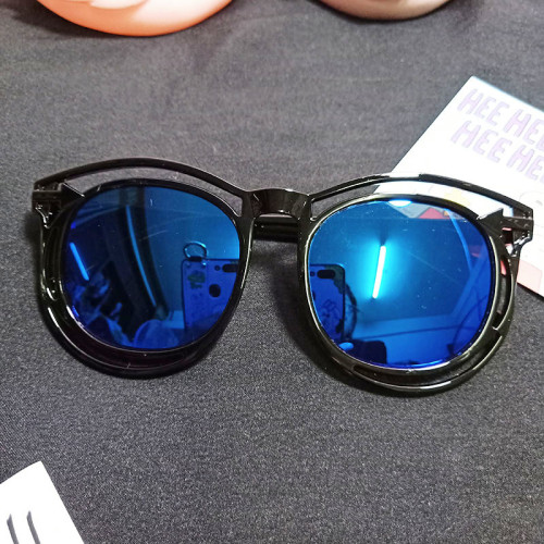 Kids Color Film Anti-UV Protection Fashion Sunglasses Blue Frame