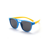 Kids Diamond Shape Silicone Sunglasses Yellow Frame