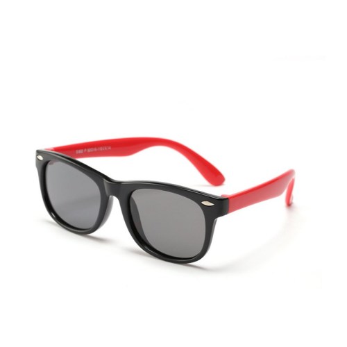 Kids UV Protection TPEE Rubber Polarized Sunglasses Red Frame