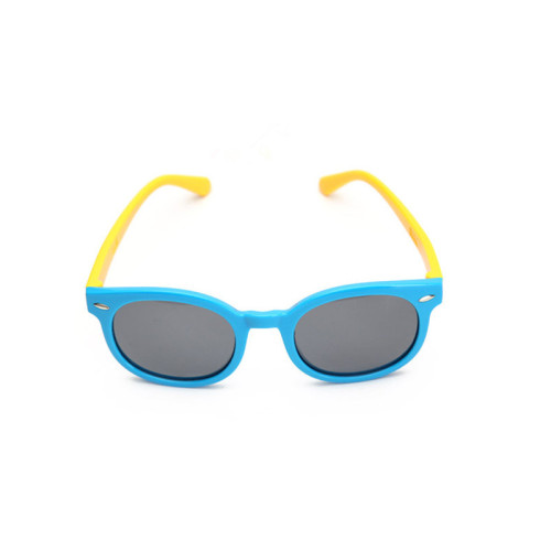 Kids Boys & Girls Tinted Glasses Silicone Sunglasses Yellow Frame