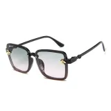 Kids Square Bee Glasses Anti-UV Protection Fashion Sunglasses Black Frame