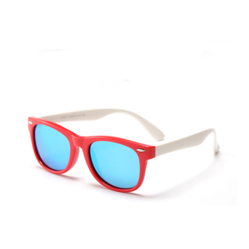 Kids UV Protection TPEE Rubber Polarized Light Tinted Silicone Sunglasses Ice Blue