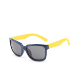 Kids Boys & Girls Anti-UV Protection Splicing Color Silicone Sunglasses Yellow Frame