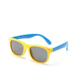 Kids UV Protection TPEE Rubber Polarized Sunglasses Blue Frame