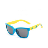 Kids Boys & Girls Anti-UV Protection Splicing Color Silicone Sunglasses Yellow Frame