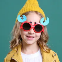 Kids Boys & Girls 3D Crab Shaped Silicone Sunglasses