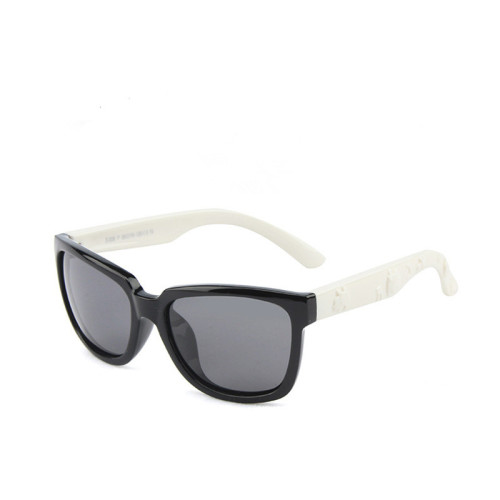 Kids Boys & Girls Anti-UV Protection Splicing Color Silicone Sunglasses White Frame