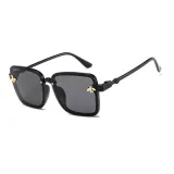 Kids Square Bee Glasses Anti-UV Protection Fashion Sunglasses Black Frame