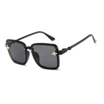 Kids Square Bee Glasses Anti-UV Protection Fashion Sunglasses Black Frame