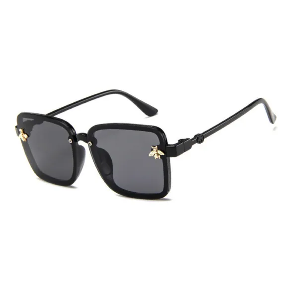 Kids Square Bee Glasses Anti-UV Protection Fashion Sunglasses Black Frame