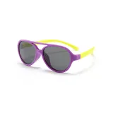 Kids Boys & Girls UV Protection TPEE Rubber Polarized Silicone Toad Sunglasses Yellow Frame
