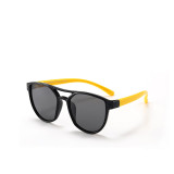 Kids Diamond Shape Silicone Sunglasses Yellow Frame