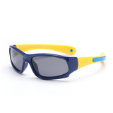 Kids Riding Sports Polarized Light Silicone Sunglasses Yellow Frame