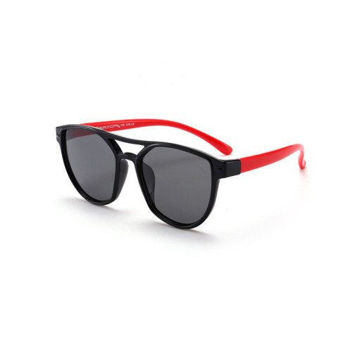 Kids Boys & Girls UV400 Protection Fashion Silicone Sunglasses Red Frame
