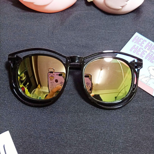 Kids Color Film Anti-UV Protection Fashion Sunglasses Gold Frame