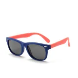 Kids UV Protection TPEE Rubber Polarized Sunglasses Orange Frame