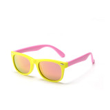 Kids UV Protection TPEE Rubber Polarized Light Tinted Silicone Sunglasses Pink