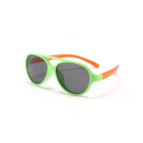 Kids Boys & Girls UV Protection TPEE Rubber Polarized Silicone Toad Sunglasses Orange Frame