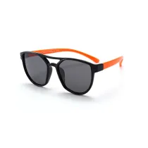 Kids Diamond Shape Silicone Sunglasses Orange Frame