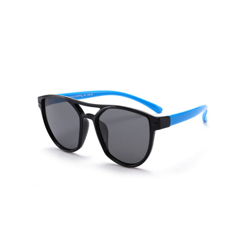 Kids Diamond Shape Silicone Sunglasses Blue Frame
