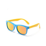 Kids UV Protection TPEE Rubber Polarized Light Tinted Silicone Sunglasses Orange