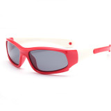Kids Riding Sports Polarized Light Silicone Sunglasses Matching Color Adjustable Frame