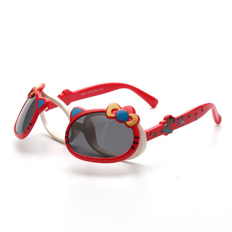Kids Hello Kitty UV Protection Silicone Fashion Sunglasses