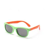 Kids UV Protection TPEE Rubber Polarized Sunglasses Orange Frame