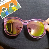 Kids Color Film Anti-UV Protection Fashion Sunglasses Pink Frame