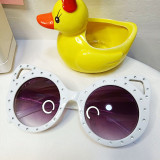 Kids Cartoon Cat Point Drill Anti-UV Protection Sunglasses