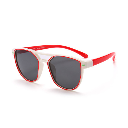 Kids Boys & Girls UV400 Protection Fashion Silicone Sunglasses Red Frame