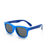 Kids UV Protection TPEE Rubber Polarized Sunglasses Blue Frame