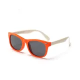 Kids UV Protection TPEE Rubber Polarized Sunglasses White Frame