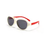 Kids Boys & Girls UV Protection TPEE Rubber Polarized Silicone Toad Sunglasses Red Frame