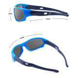 Kids UV Protection TPEE Rubber Polarized Light Silicone Sunglasses Dark Blue Frame