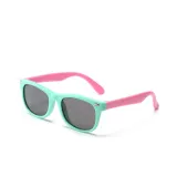 Kids UV Protection TPEE Rubber Polarized Sunglasses Pink Frame