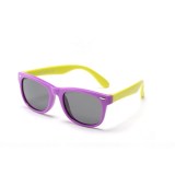 Kids UV Protection TPEE Rubber Polarized Sunglasses Yellow Frame
