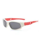 Kids UV Protection TPEE Rubber Polarized Light Silicone Sunglasses Red Frame